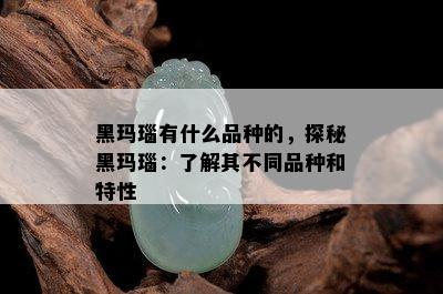 黑玛瑙有什么品种的，探秘黑玛瑙：了解其不同品种和特性