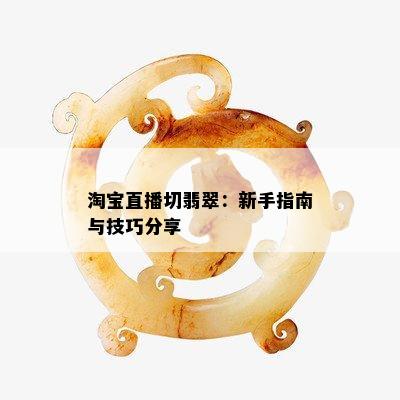 淘宝直播切翡翠：新手指南与技巧分享