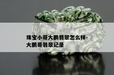 珠宝小哥大鹏翡翠怎么样-大鹏哥翡翠记录