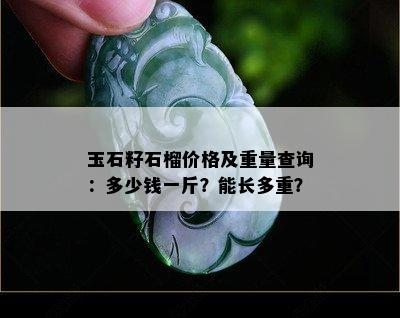 玉石籽石榴价格及重量查询：多少钱一斤？能长多重？