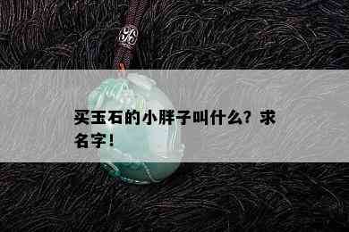 买玉石的小胖子叫什么？求名字！