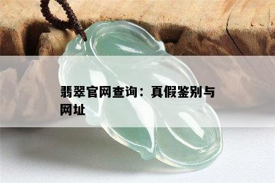 翡翠官网查询：真假鉴别与网址