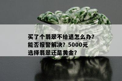 买了个翡翠不给退怎么办？能否报警解决？5000元选择翡翠还是黄金？