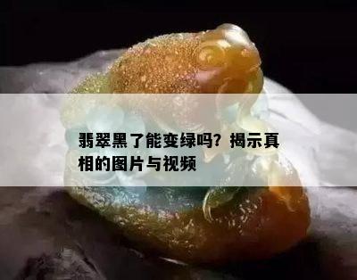 翡翠黑了能变绿吗？揭示真相的图片与视频