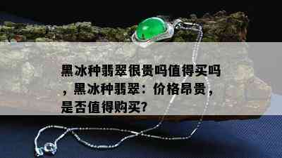 黑冰种翡翠很贵吗值得买吗，黑冰种翡翠：价格昂贵，是否值得购买？