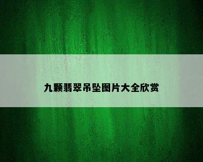 九颗翡翠吊坠图片大全欣赏