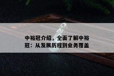 中裕冠介绍，全面了解中裕冠：从发展历程到业务覆盖