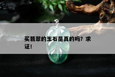 买翡翠的玉石是真的吗？求证！