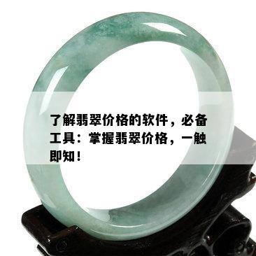 了解翡翠价格的软件，必备工具：掌握翡翠价格，一触即知！