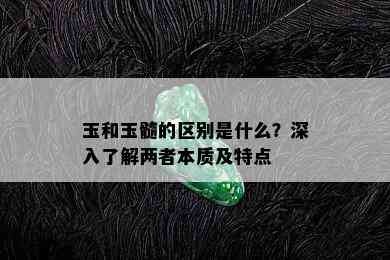 玉和玉髓的区别是什么？深入了解两者本质及特点