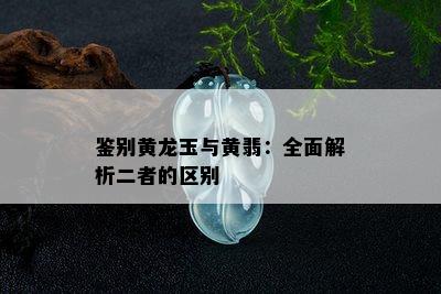 鉴别黄龙玉与黄翡：全面解析二者的区别