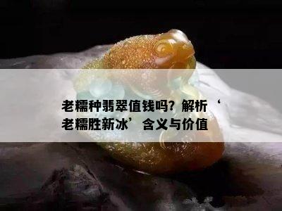 老糯种翡翠值钱吗？解析‘老糯胜新冰’含义与价值