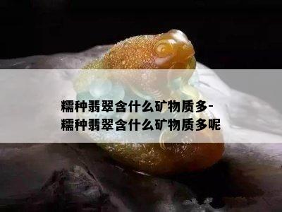 糯种翡翠含什么矿物质多-糯种翡翠含什么矿物质多呢