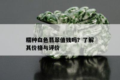 糯种白色翡翠值钱吗？了解其价格与评价