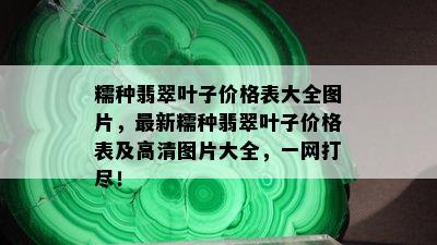 糯种翡翠叶子价格表大全图片，最新糯种翡翠叶子价格表及高清图片大全，一网打尽！