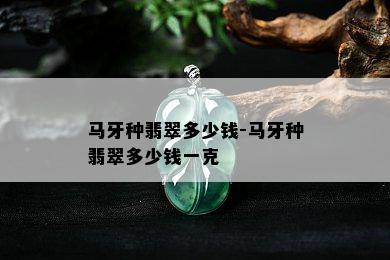 马牙种翡翠多少钱-马牙种翡翠多少钱一克