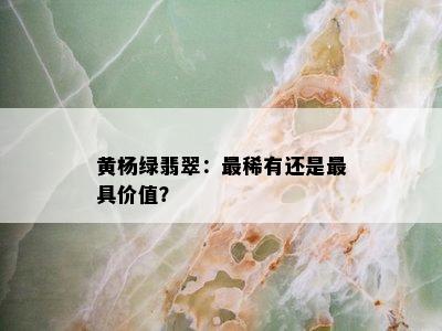 黄杨绿翡翠：最稀有还是更具价值？