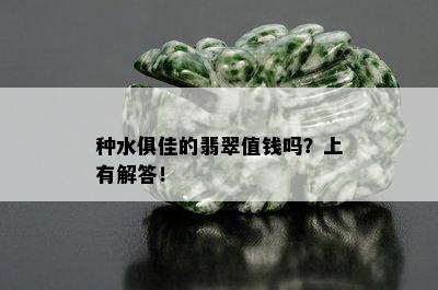 种水俱佳的翡翠值钱吗？上有解答！