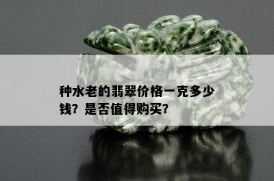 种水老的翡翠价格一克多少钱？是否值得购买？