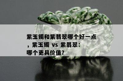 紫玉镯和紫翡翠哪个好一点，紫玉镯 vs 紫翡翠：哪个更具价值？