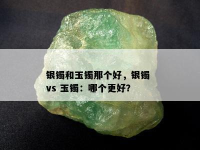 银镯和玉镯那个好，银镯 vs 玉镯：哪个更好？