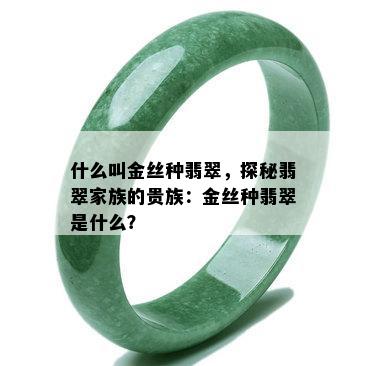 什么叫金丝种翡翠，探秘翡翠家族的贵族：金丝种翡翠是什么？