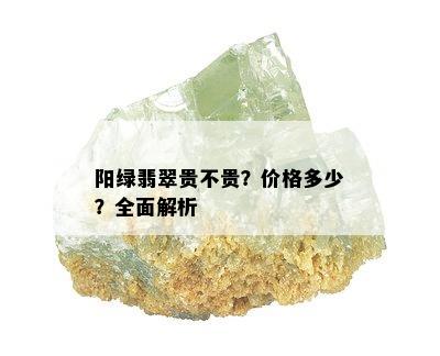 阳绿翡翠贵不贵？价格多少？全面解析