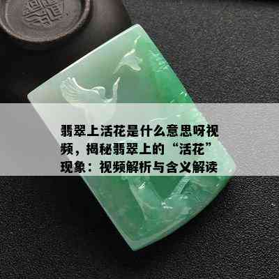 翡翠上活花是什么意思呀视频，揭秘翡翠上的“活花”现象：视频解析与含义解读