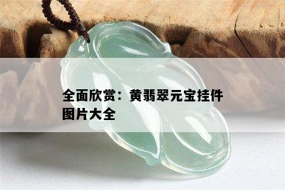 全面欣赏：黄翡翠元宝挂件图片大全