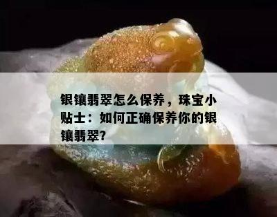 银镶翡翠怎么保养，珠宝小贴士：如何正确保养你的银镶翡翠？