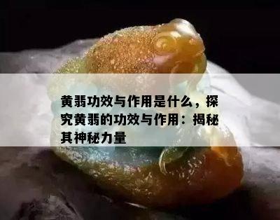 黄翡功效与作用是什么，探究黄翡的功效与作用：揭秘其神秘力量