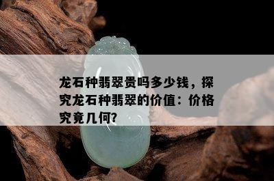 龙石种翡翠贵吗多少钱，探究龙石种翡翠的价值：价格究竟几何？