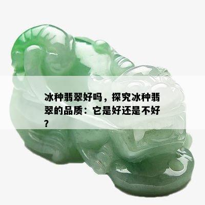 冰种翡翠好吗，探究冰种翡翠的品质：它是好还是不好？