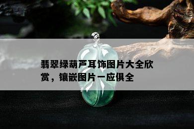 翡翠绿葫芦耳饰图片大全欣赏，镶嵌图片一应俱全