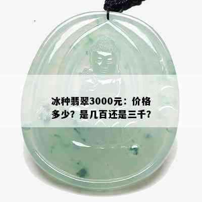 冰种翡翠3000元：价格多少？是几百还是三千？