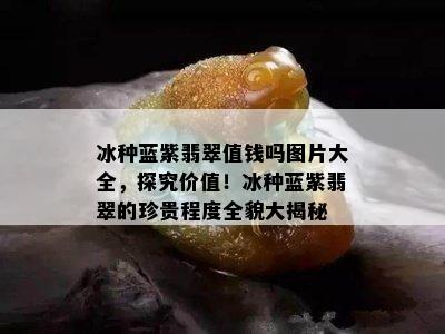 冰种蓝紫翡翠值钱吗图片大全，探究价值！冰种蓝紫翡翠的珍贵程度全貌大揭秘