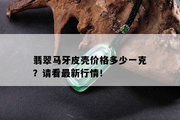 翡翠马牙皮壳价格多少一克？请看最新行情！