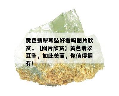 黄色翡翠耳坠好看吗图片欣赏，【图片欣赏】黄色翡翠耳坠，如此美丽，你值得拥有！