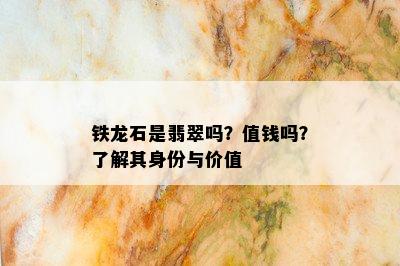 铁龙石是翡翠吗？值钱吗？了解其身份与价值