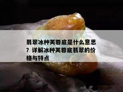 翡翠冰种芙蓉底是什么意思？详解冰种芙蓉底翡翠的价格与特点