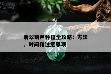 翡翠葫芦种植全攻略：方法、时间和注意事项