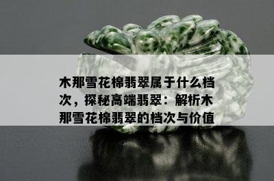 木那雪花棉翡翠属于什么档次，探秘高端翡翠：解析木那雪花棉翡翠的档次与价值