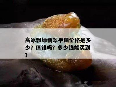 高冰飘绿翡翠手镯价格是多少？值钱吗？多少钱能买到？