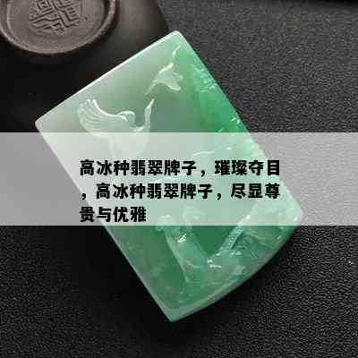 高冰种翡翠牌子，璀璨夺目，高冰种翡翠牌子，尽显尊贵与优雅