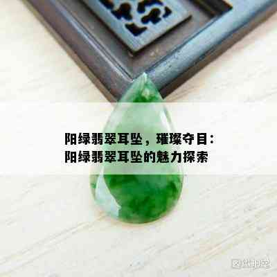 阳绿翡翠耳坠，璀璨夺目：阳绿翡翠耳坠的魅力探索