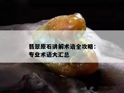 翡翠原石讲解术语全攻略：专业术语大汇总