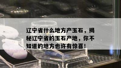 辽宁省什么地方产玉石，揭秘辽宁省的玉石产地，你不知道的地方也许有惊喜！