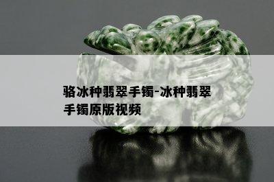 骆冰种翡翠手镯-冰种翡翠手镯原版视频