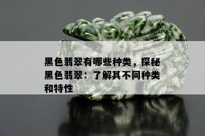 黑色翡翠有哪些种类，探秘黑色翡翠：了解其不同种类和特性