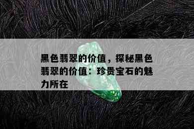 黑色翡翠的价值，探秘黑色翡翠的价值：珍贵宝石的魅力所在